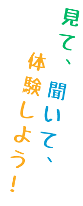 見て、聞いて、体験しよう！